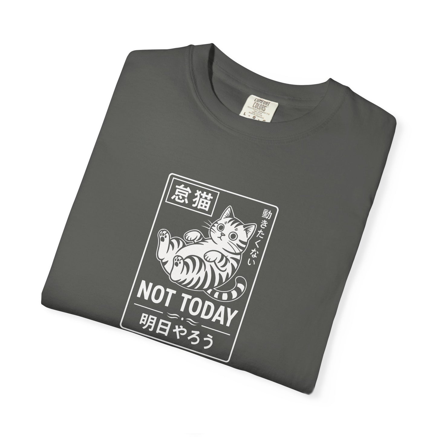 T-Shirt: Not Today Lazy Cat – Japanese Style Funny Cat Graphic Tee – Cool Unisex Shirt for Chill Vibes & Cat Lovers