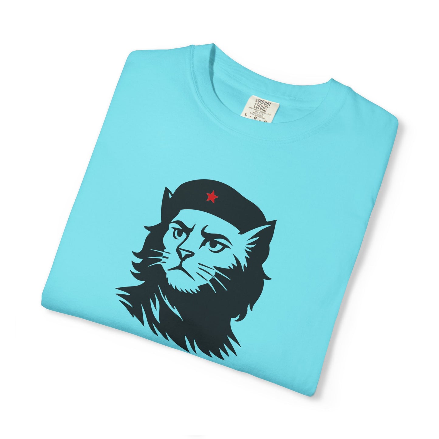 T-Shirt: Revolutionary Cat - Funny Che-Inspired Graphic Tee - Iconic Unisex Shirt for Cat Lovers and Political Satire Fans