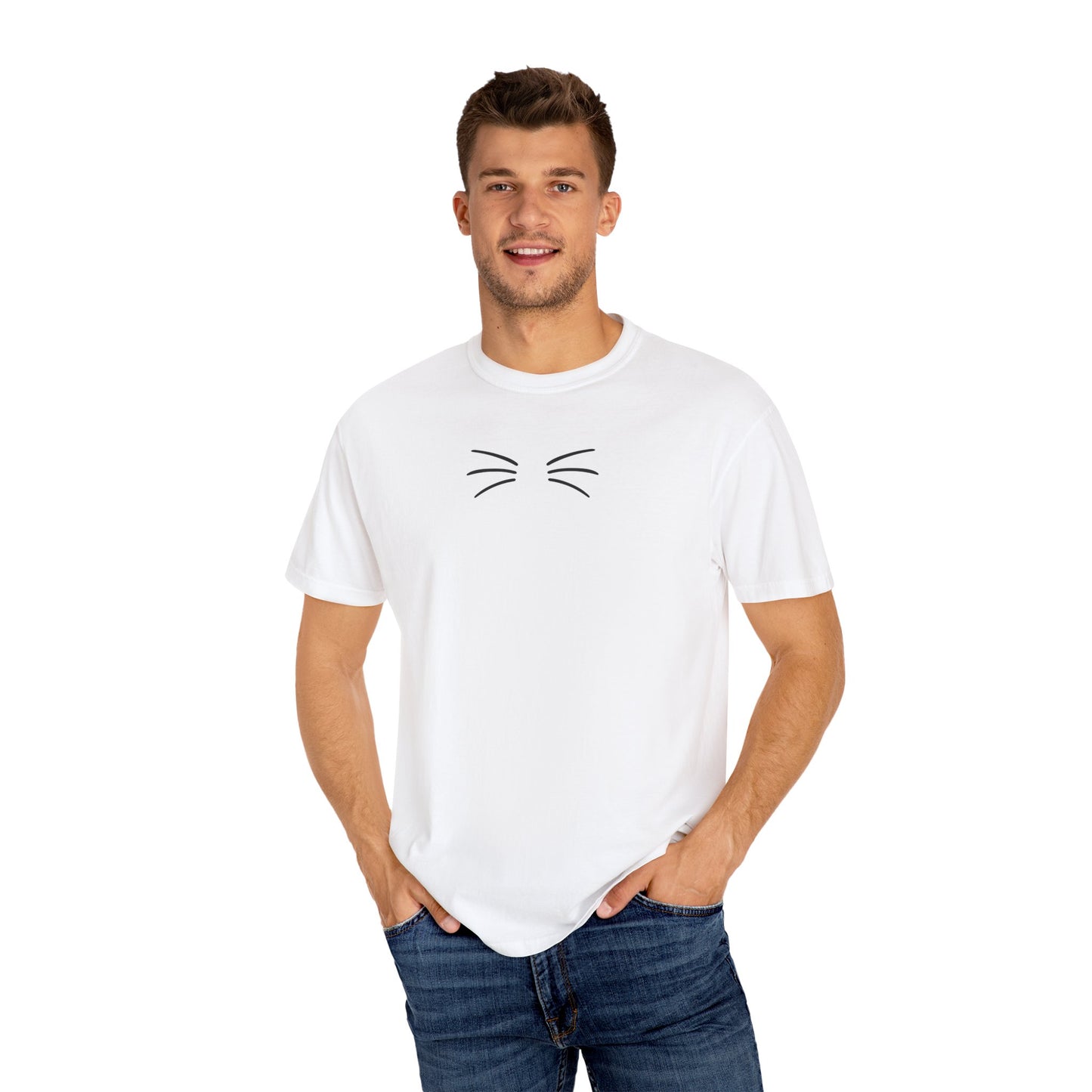 T-Shirt: Just Cat Whiskers – Minimalist Kitty Graphic Tee – Simple Cute Design Unisex Shirt for Everyday Style