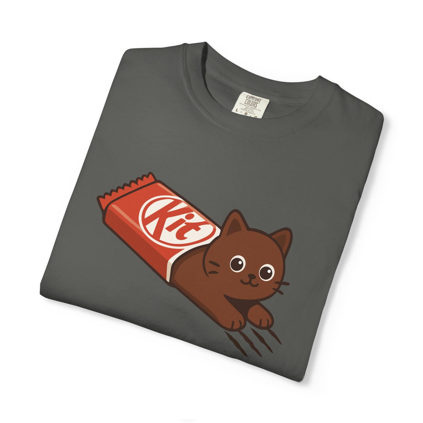 T-Shirt: KitCat Chocolate – Funny Kitten & Candy Bar Graphic Tee – Cute Cat Meme Shirt