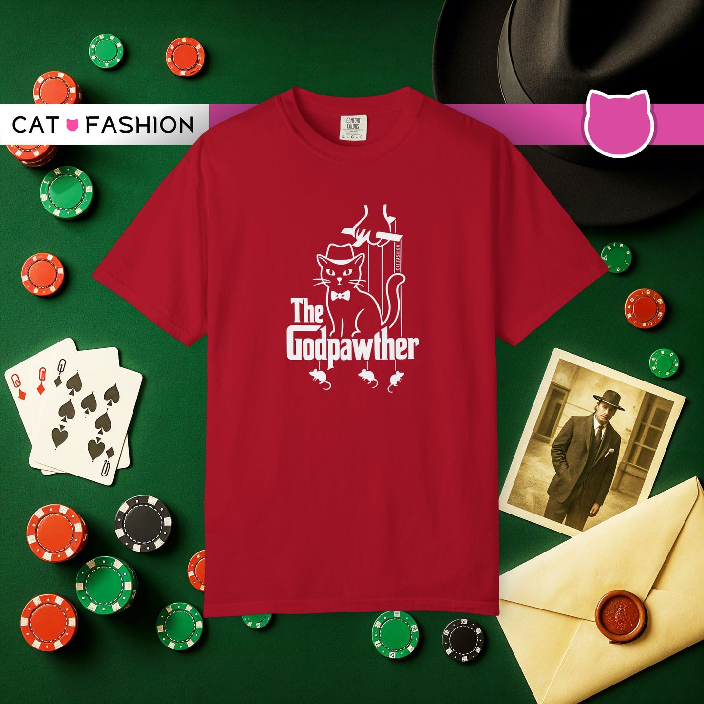 T-Shirt: The Godpawther – Funny Cat Mafia Parody Graphic Tee – Cool Unisex Shirt for Cat Lovers & Movie Fans