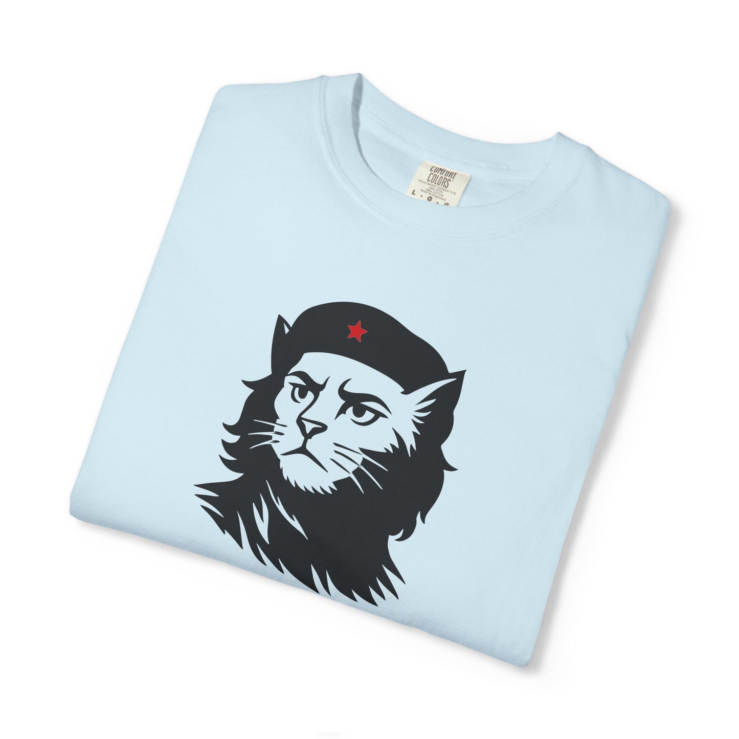 T-Shirt: Revolutionary Cat - Funny Che-Inspired Graphic Tee - Iconic Unisex Shirt for Cat Lovers and Political Satire Fans
