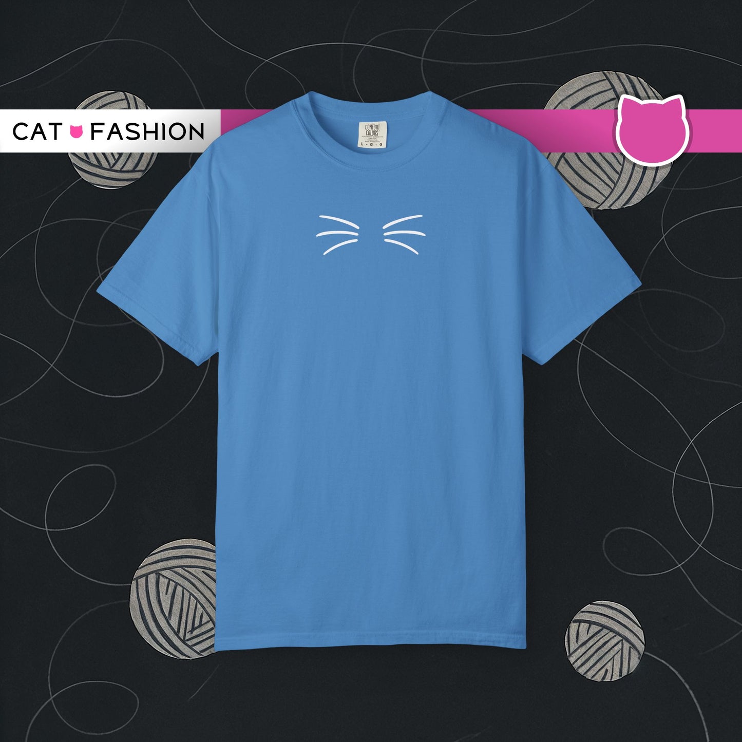 T-Shirt: Just Cat Whiskers – Minimalist Kitty Graphic Tee – Simple Cute Design Unisex Shirt for Everyday Style