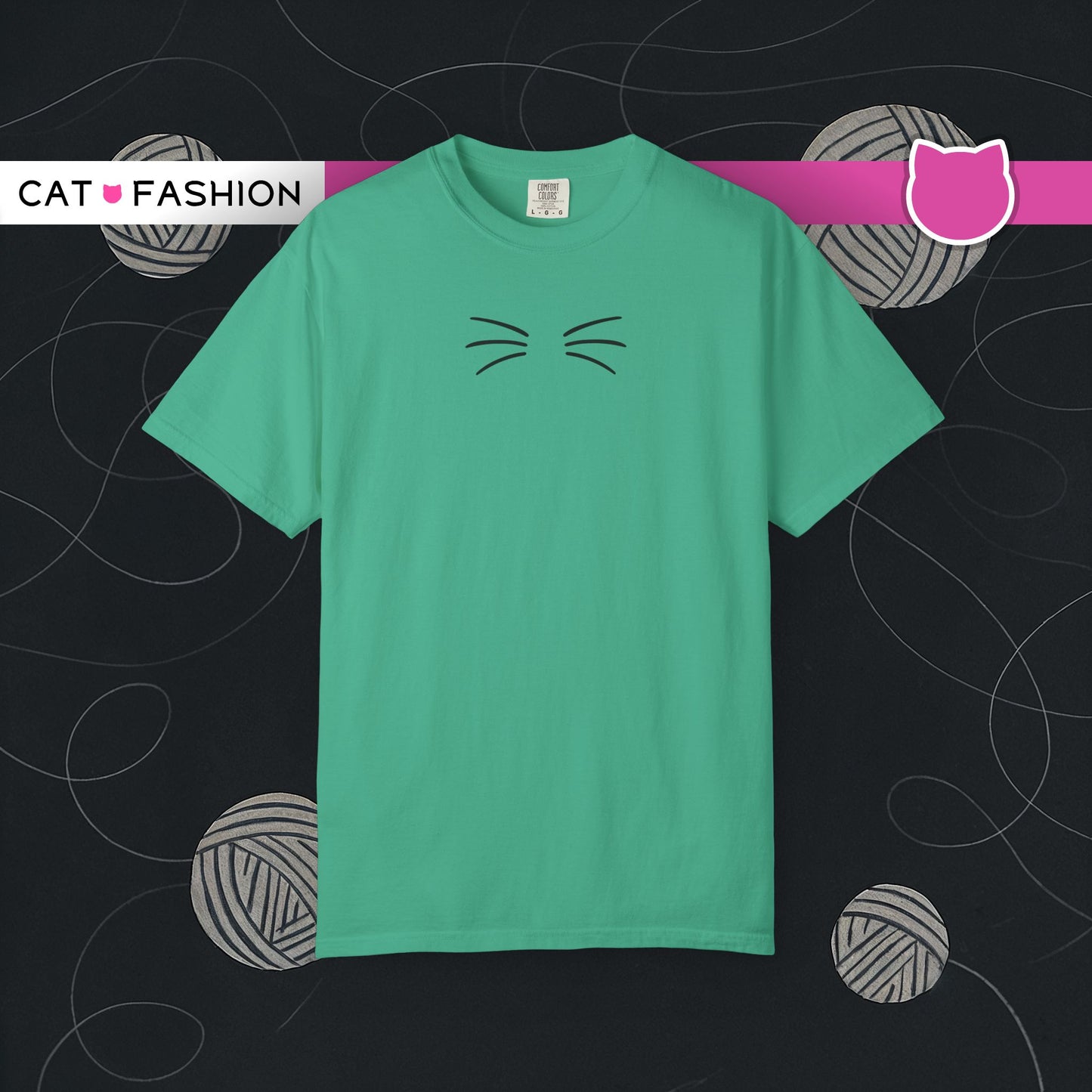 T-Shirt: Just Cat Whiskers – Minimalist Kitty Graphic Tee – Simple Cute Design Unisex Shirt for Everyday Style