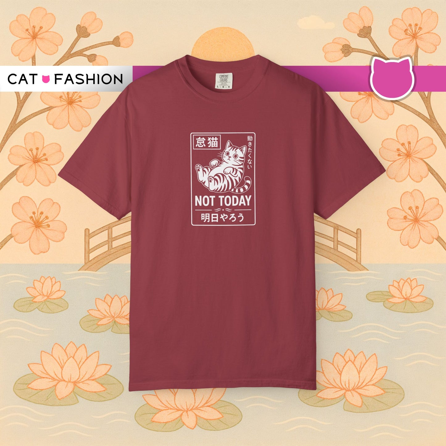 T-Shirt: Not Today Lazy Cat – Japanese Style Funny Cat Graphic Tee – Cool Unisex Shirt for Chill Vibes & Cat Lovers