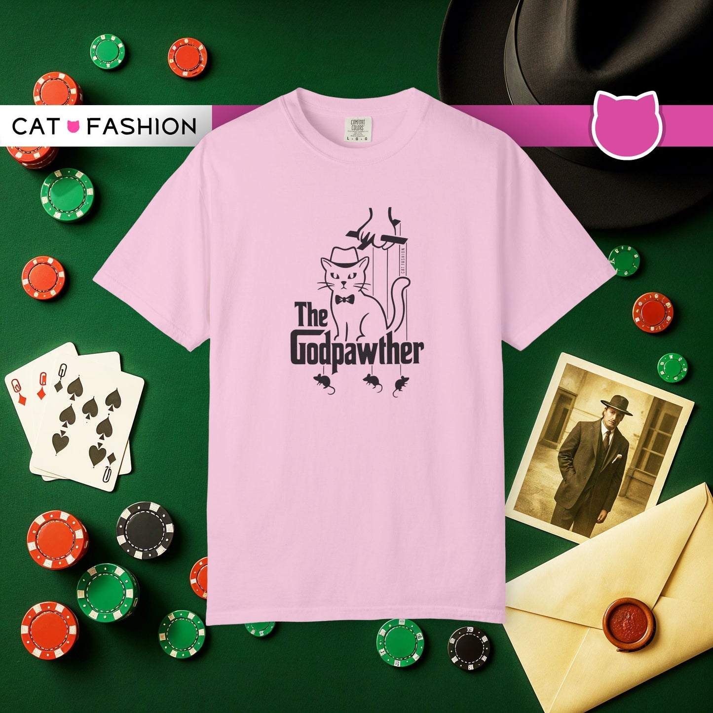 T-Shirt: The Godpawther – Funny Cat Mafia Parody Graphic Tee – Cool Unisex Shirt for Cat Lovers & Movie Fans