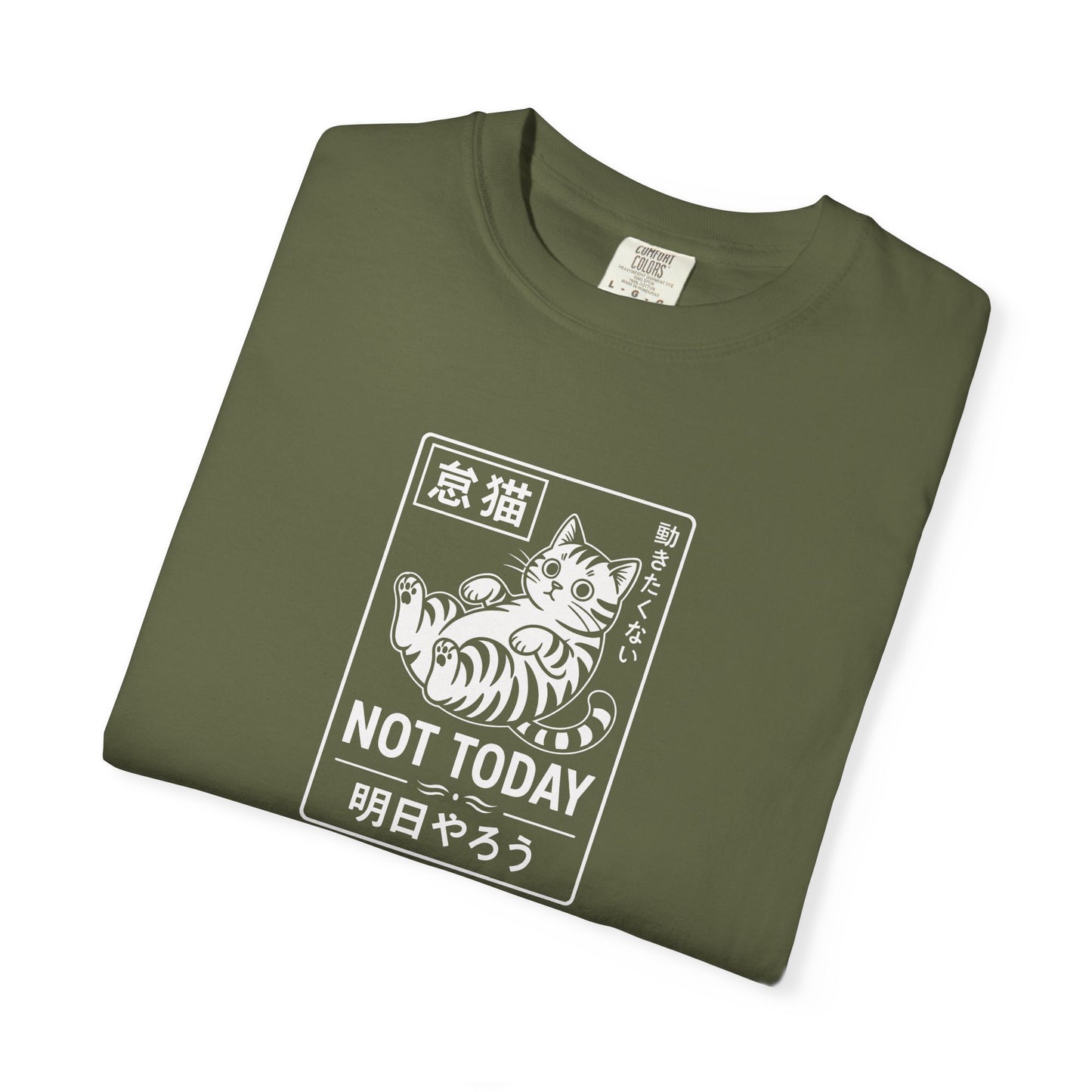 T-Shirt: Not Today Lazy Cat – Japanese Style Funny Cat Graphic Tee – Cool Unisex Shirt for Chill Vibes & Cat Lovers