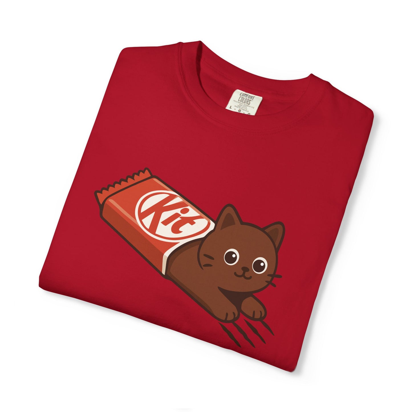 T-Shirt: KitCat Chocolate – Funny Kitten & Candy Bar Graphic Tee – Cute Cat Meme Shirt
