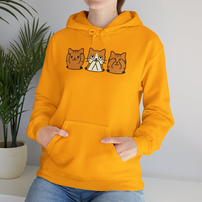 Hoodie: Three Wise Cats (Unisex Heavy Blend™)