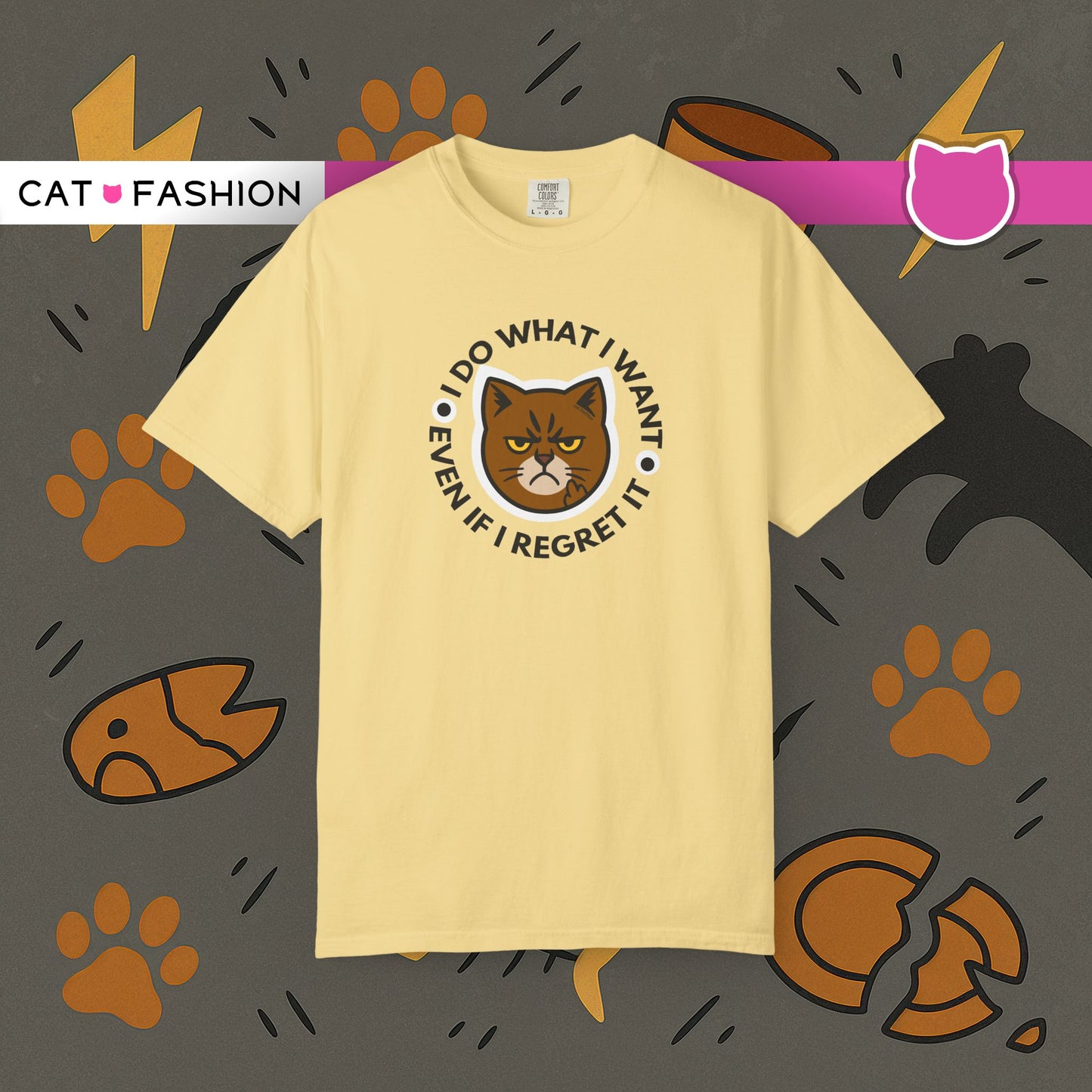 T-Shirt: I Do What I Want – Add a Photo of Your Cat to Have it Printed on a Shirt