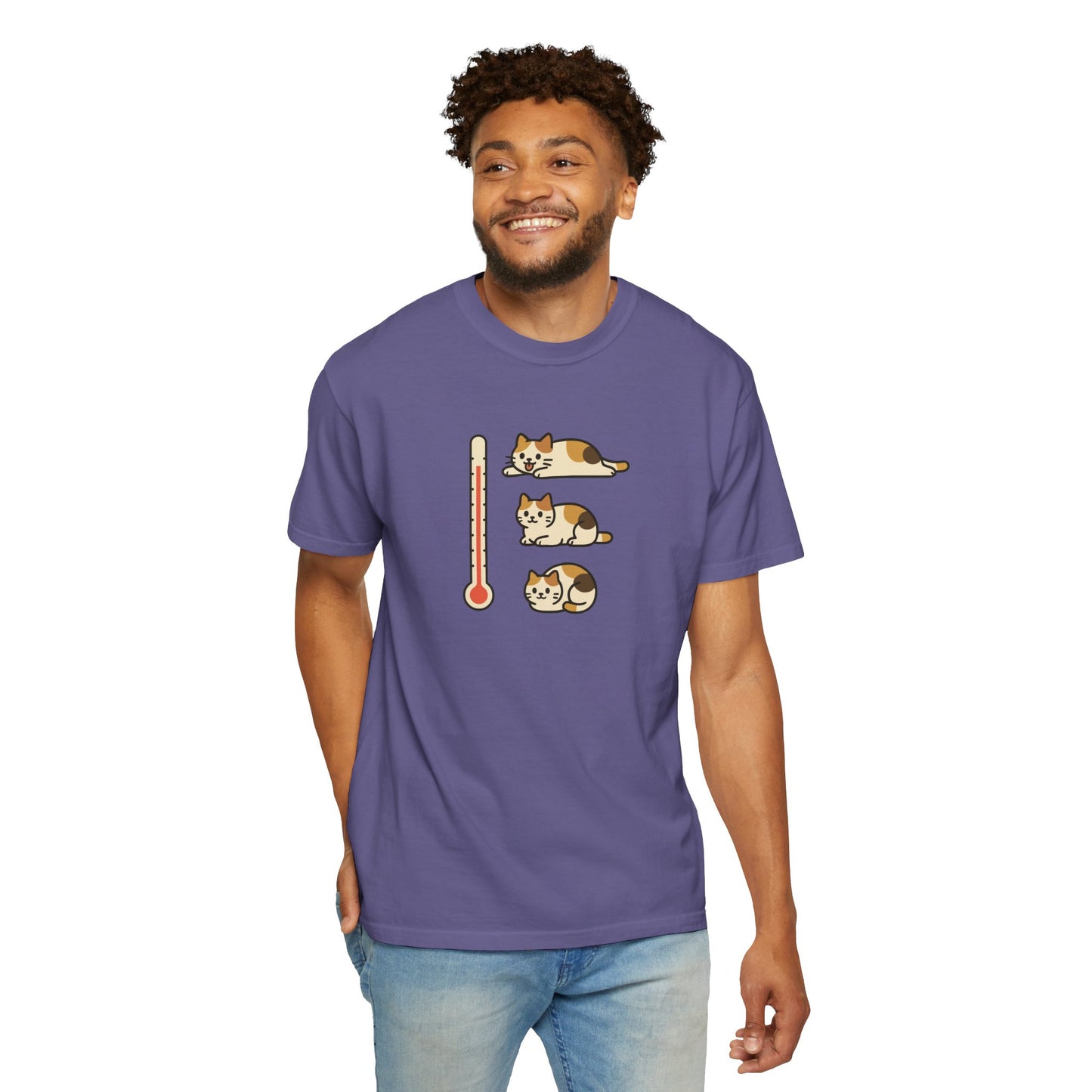 T-Shirt: ThermoMeow – Funny Cat Temperature Chart Graphic Tee – Cute Unisex Shirt for Cat Lovers & Weather Moods