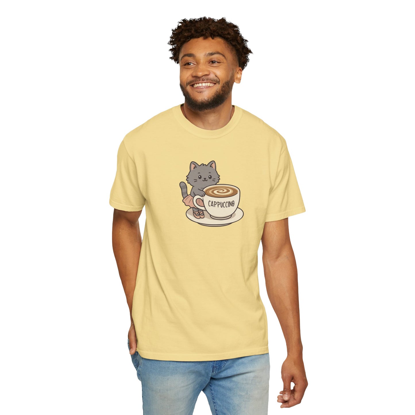 T-Shirt: Ballerina Meow Cappuccino – Cute Cat Ballet Coffee Lover Graphic Tee – Whimsical Unisex Shirt for Cozy Vibes & Caffeine Fans