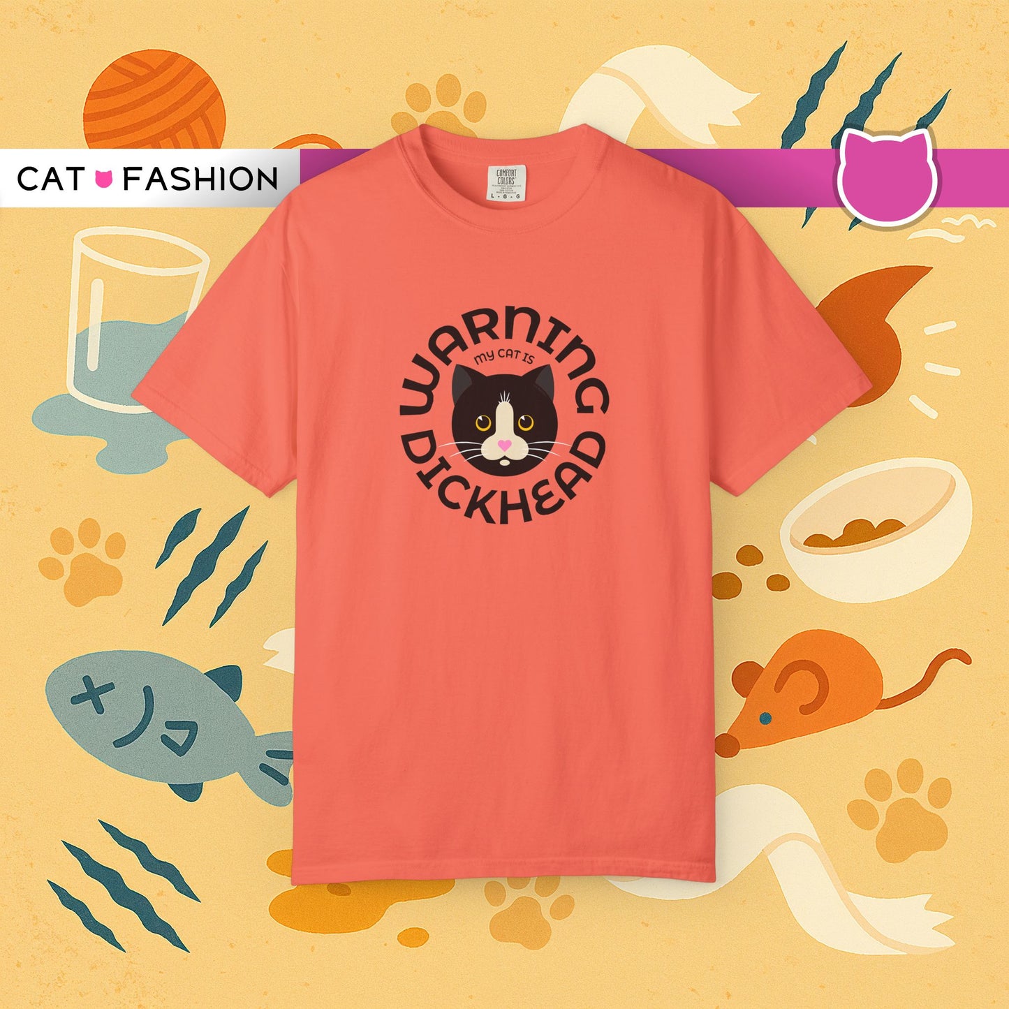 T-Shirt: My Cat Is a Dickhead – Add a Photo of Your Cat to Have it Printed on a Shirt.