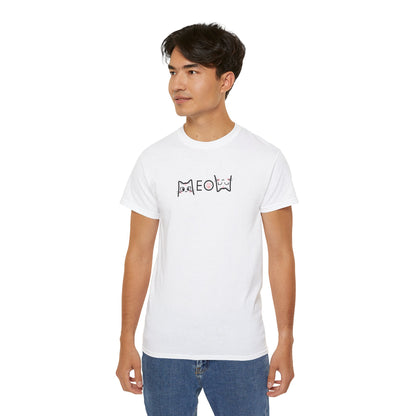 T-Shirt: Simple MEOW – Minimalist Cat Lettering Graphic Tee – Cute Unisex Shirt for Everyday Casual Style