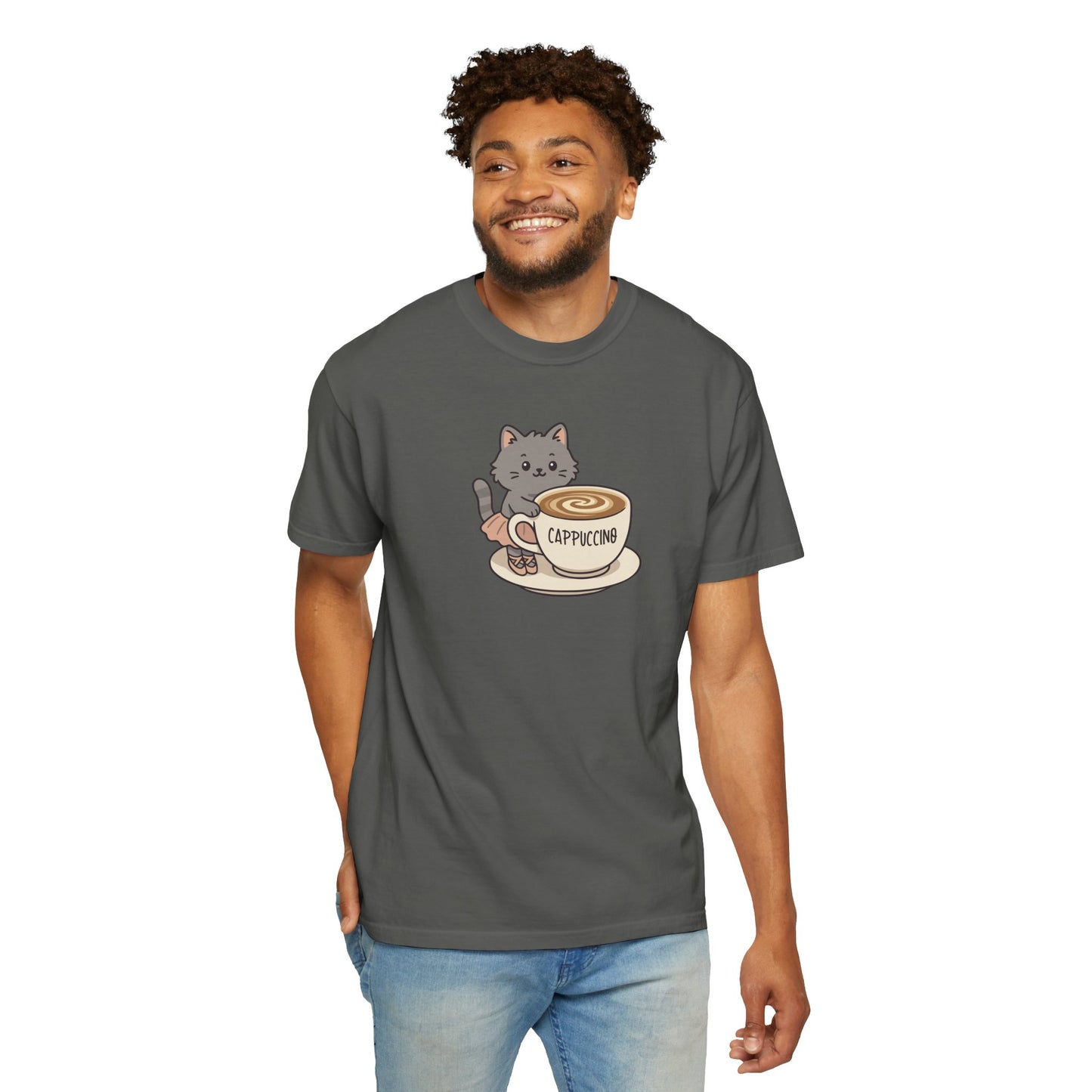 T-Shirt: Ballerina Meow Cappuccino – Cute Cat Ballet Coffee Lover Graphic Tee – Whimsical Unisex Shirt for Cozy Vibes & Caffeine Fans