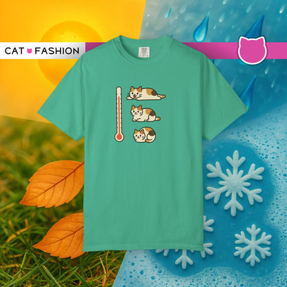 T-Shirt: ThermoMeow – Funny Cat Temperature Chart Graphic Tee – Cute Unisex Shirt for Cat Lovers & Weather Moods