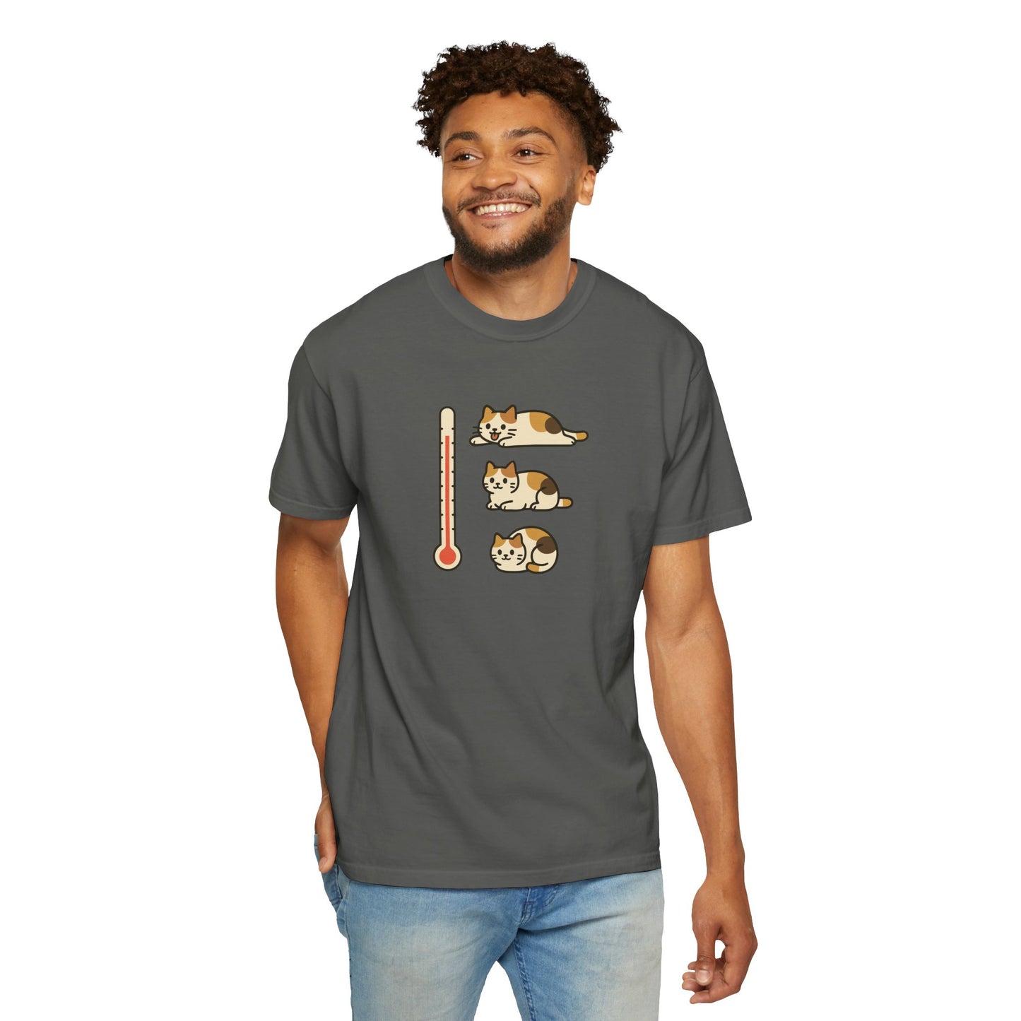 T-Shirt: ThermoMeow – Funny Cat Temperature Chart Graphic Tee – Cute Unisex Shirt for Cat Lovers & Weather Moods