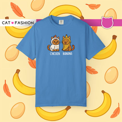 T-Shirt: Chicken Banana - Funny Viral Meme Cat Costume Tee - Cute Unisex Shirt for Cat Lovers, Trend Fans and Kawaii Humor