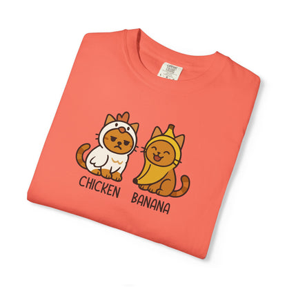 T-Shirt: Chicken Banana - Funny Viral Meme Cat Costume Tee - Cute Unisex Shirt for Cat Lovers, Trend Fans and Kawaii Humor