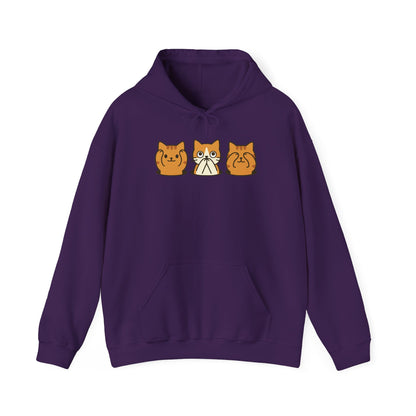 Hoodie: Three Wise Cats (Unisex Heavy Blend™)