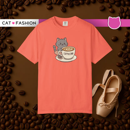 T-Shirt: Ballerina Meow Cappuccino – Cute Cat Ballet Coffee Lover Graphic Tee – Whimsical Unisex Shirt for Cozy Vibes & Caffeine Fans