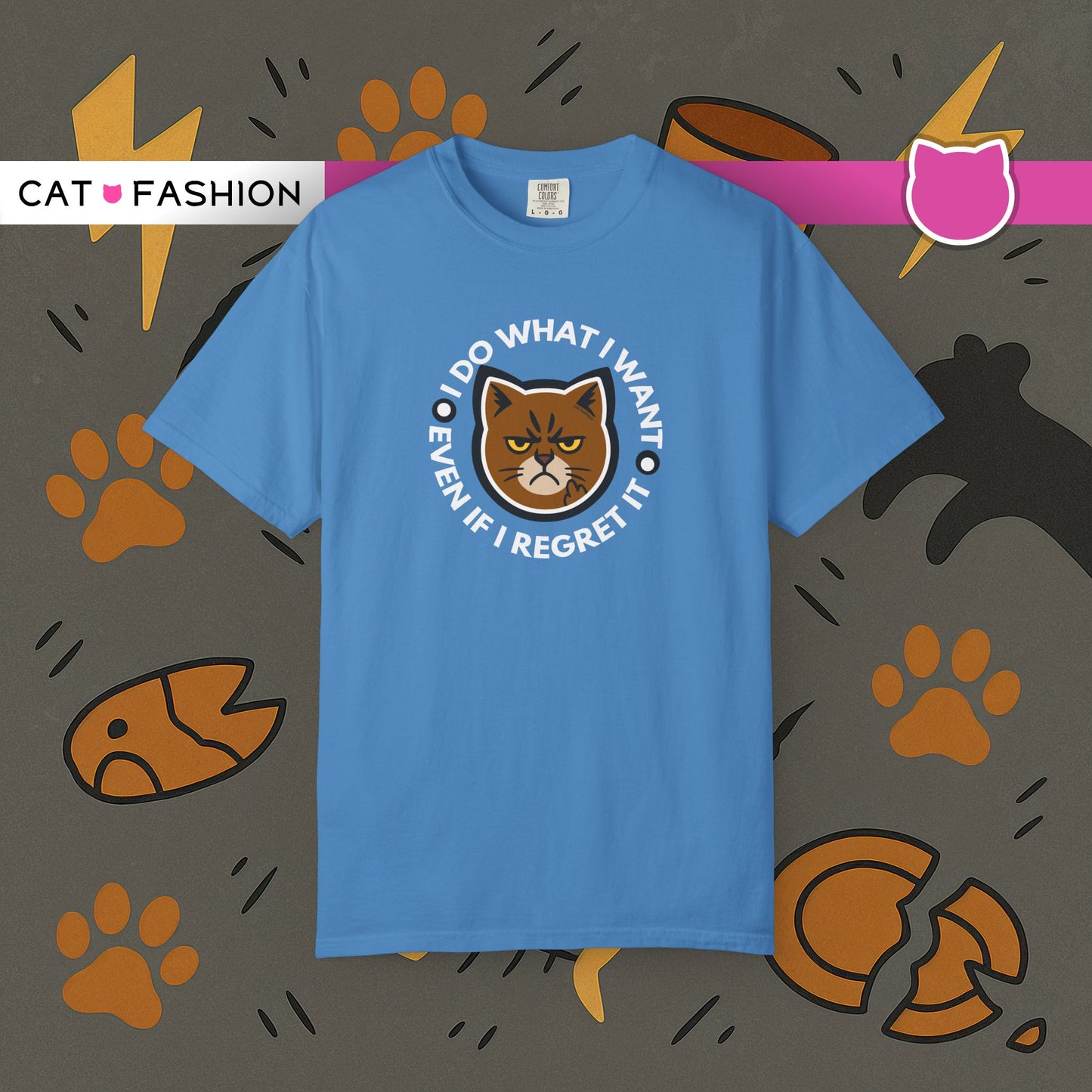 T-Shirt: I Do What I Want – Add a Photo of Your Cat to Have it Printed on a Shirt