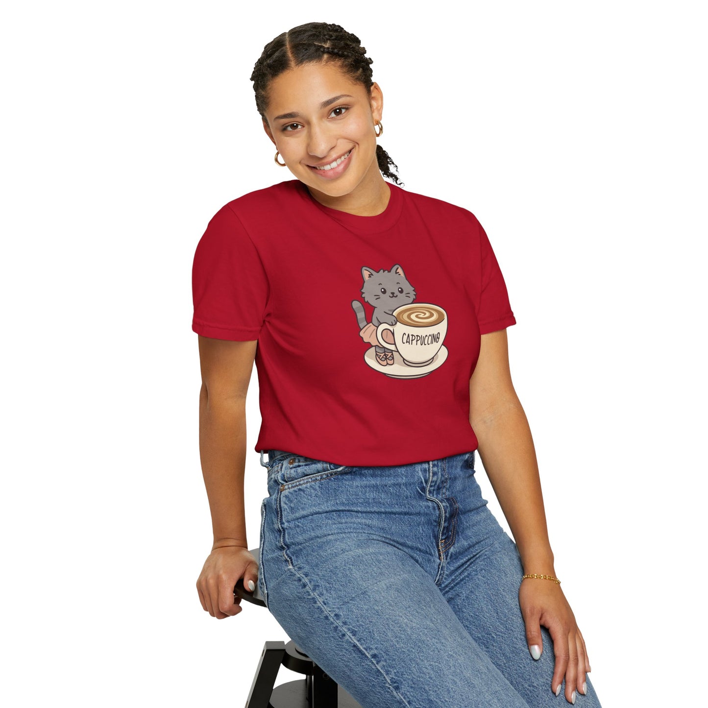 T-Shirt: Ballerina Meow Cappuccino – Cute Cat Ballet Coffee Lover Graphic Tee – Whimsical Unisex Shirt for Cozy Vibes & Caffeine Fans