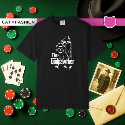 T-Shirt: The Godpawther – Funny Cat Mafia Parody Graphic Tee – Cool Unisex Shirt for Cat Lovers & Movie Fans