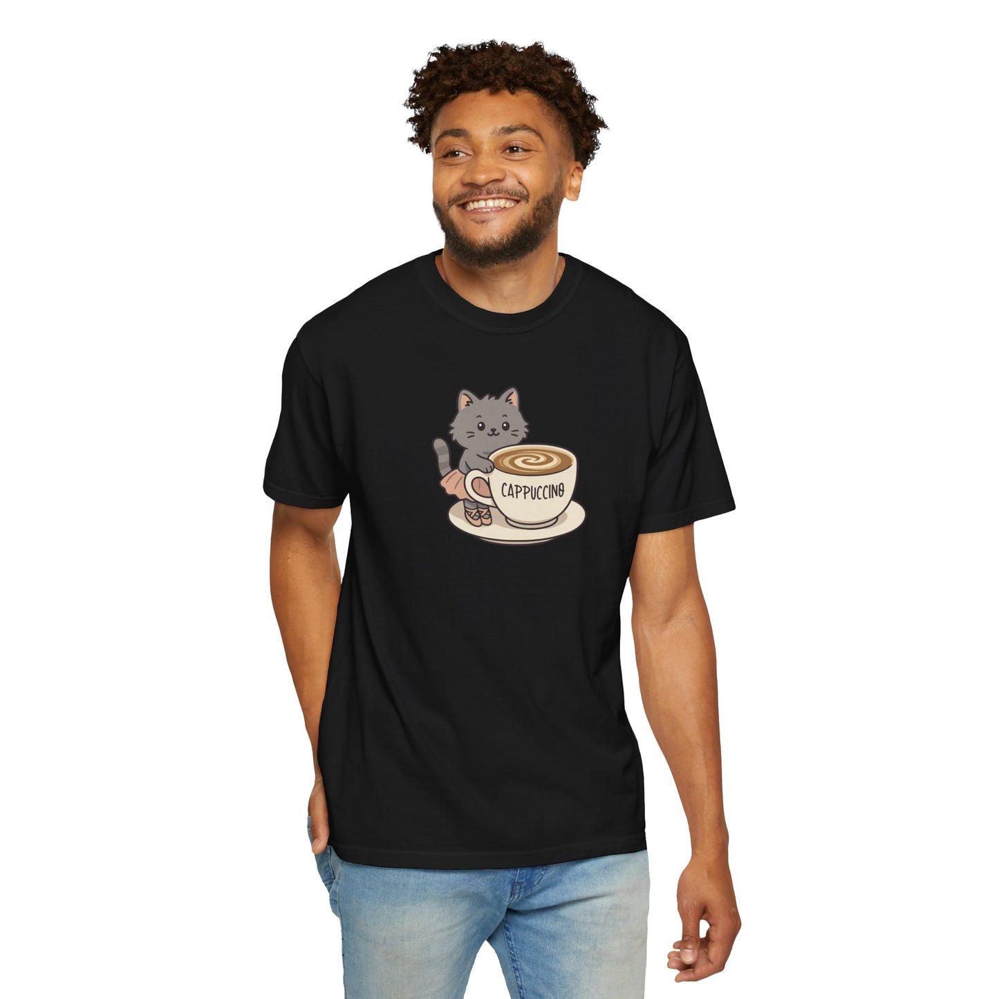 T-Shirt: Ballerina Meow Cappuccino – Cute Cat Ballet Coffee Lover Graphic Tee – Whimsical Unisex Shirt for Cozy Vibes & Caffeine Fans