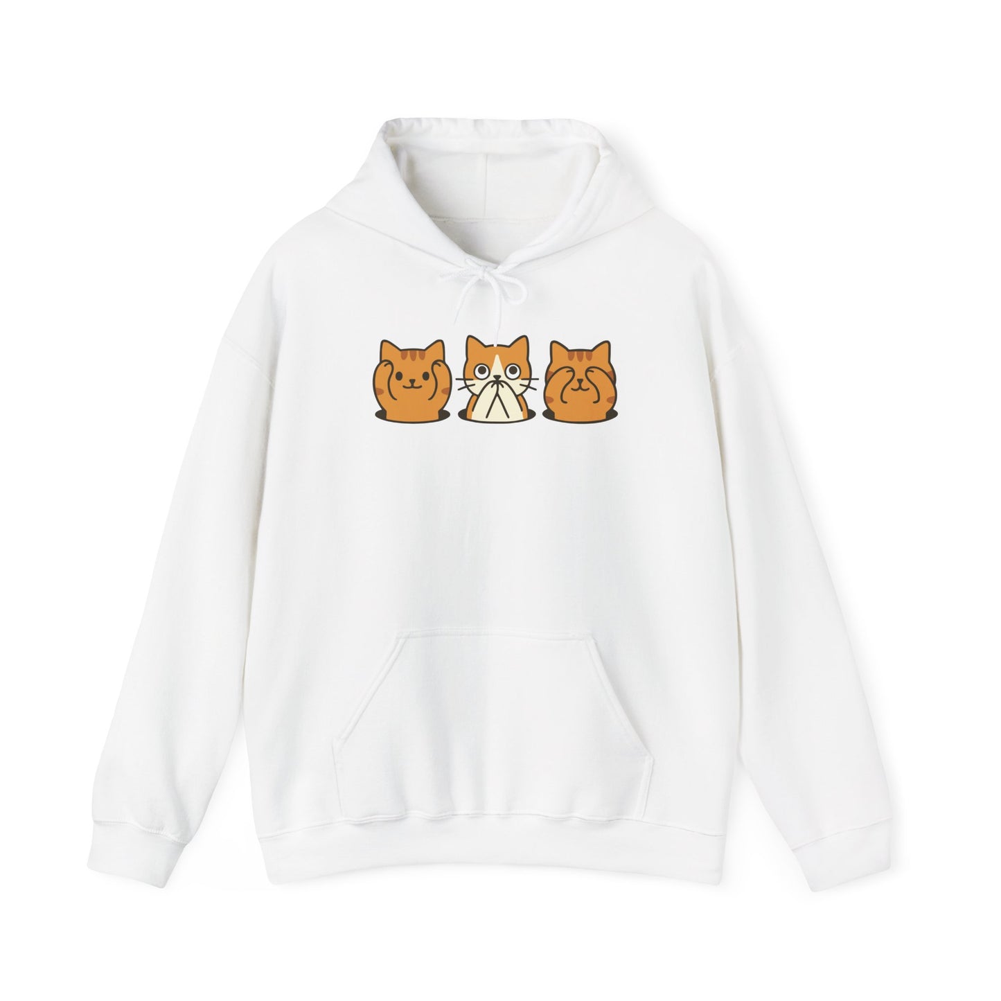 Hoodie: Three Wise Cats (Unisex Heavy Blend™)