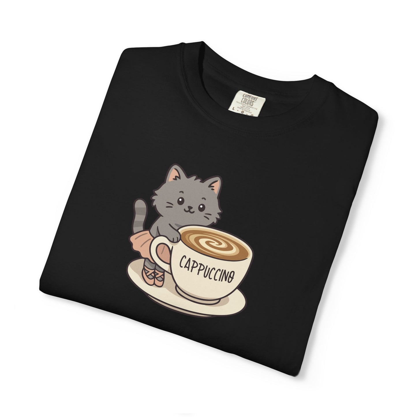T-Shirt: Ballerina Meow Cappuccino – Cute Cat Ballet Coffee Lover Graphic Tee – Whimsical Unisex Shirt for Cozy Vibes & Caffeine Fans
