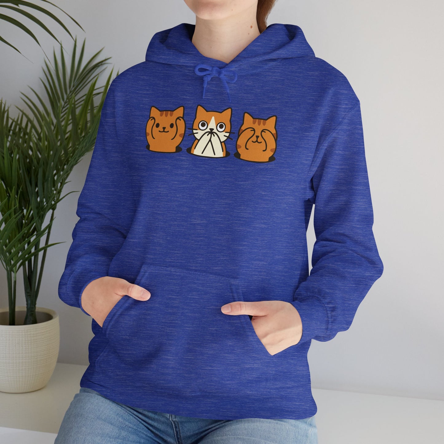 Hoodie: Three Wise Cats (Unisex Heavy Blend™)