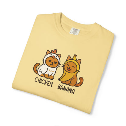 T-Shirt: Chicken Banana - Funny Viral Meme Cat Costume Tee - Cute Unisex Shirt for Cat Lovers, Trend Fans and Kawaii Humor