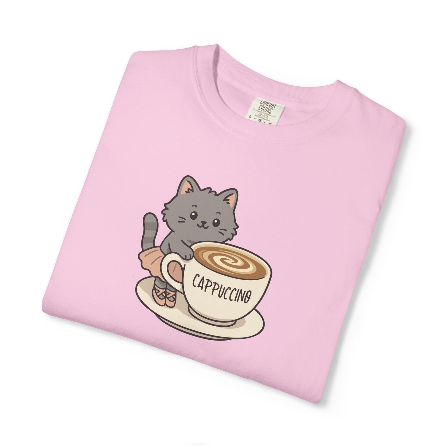 T-Shirt: Ballerina Meow Cappuccino – Cute Cat Ballet Coffee Lover Graphic Tee – Whimsical Unisex Shirt for Cozy Vibes & Caffeine Fans