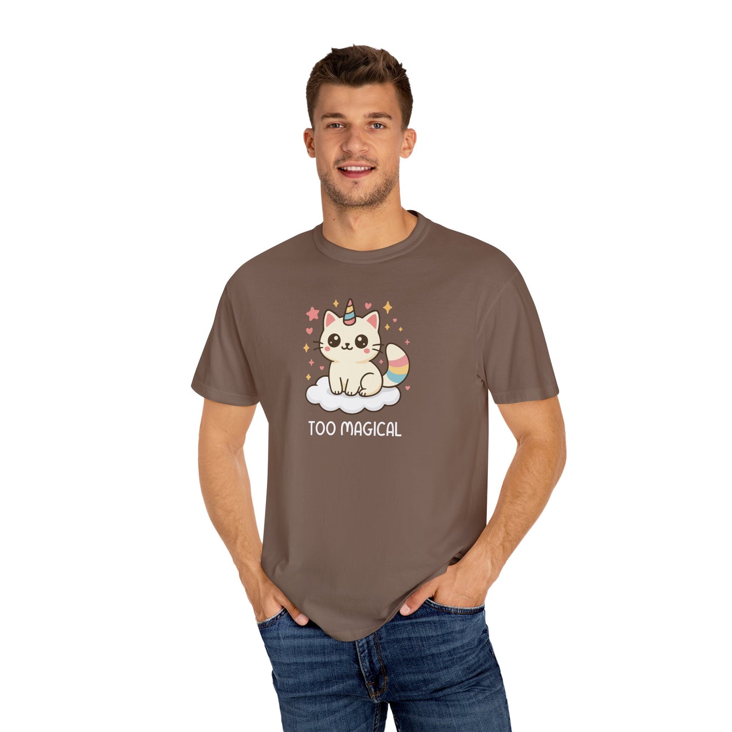 T-Shirt: Too Magical - Cute Unicorn Cat Kawaii Tee for Girls, Teens & Cat Lovers - Pastel Aesthetic Unisex Graphic Shirt