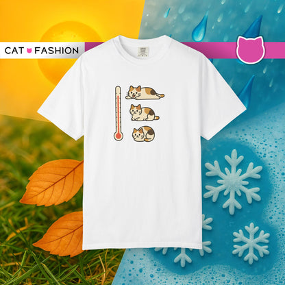 T-Shirt: ThermoMeow – Funny Cat Temperature Chart Graphic Tee – Cute Unisex Shirt for Cat Lovers & Weather Moods