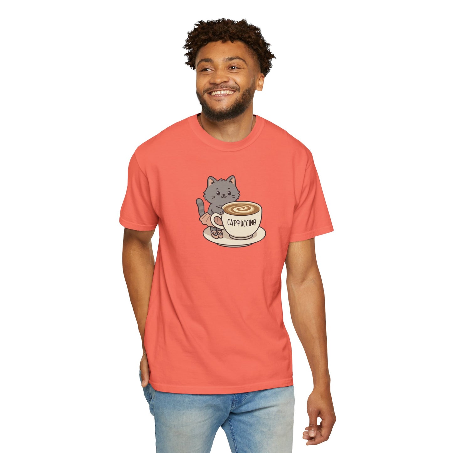 T-Shirt: Ballerina Meow Cappuccino – Cute Cat Ballet Coffee Lover Graphic Tee – Whimsical Unisex Shirt for Cozy Vibes & Caffeine Fans