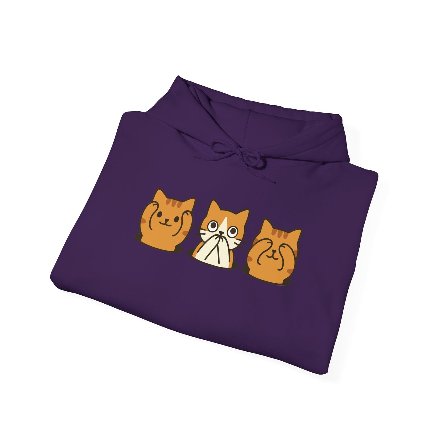 Hoodie: Three Wise Cats (Unisex Heavy Blend™)