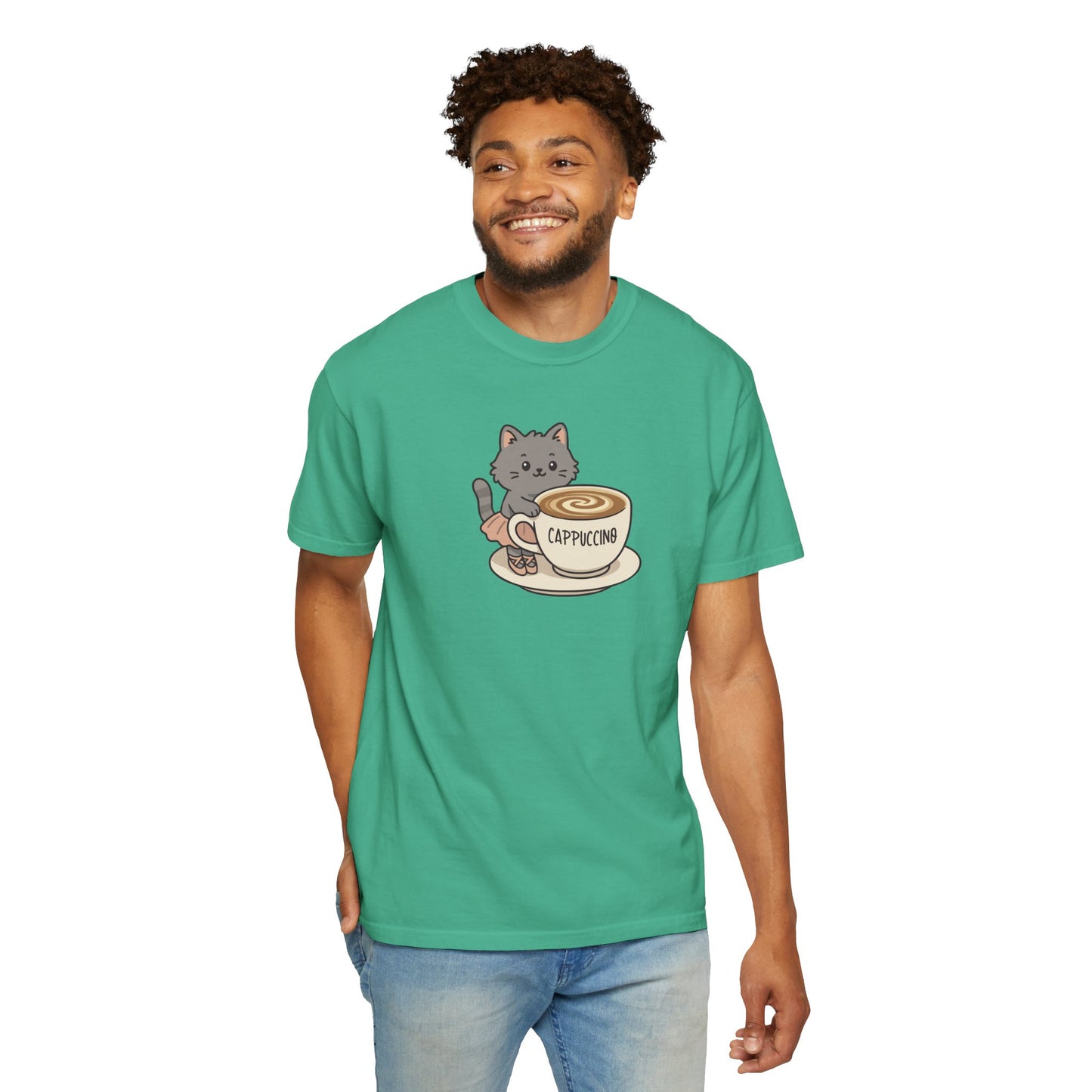 T-Shirt: Ballerina Meow Cappuccino – Cute Cat Ballet Coffee Lover Graphic Tee – Whimsical Unisex Shirt for Cozy Vibes & Caffeine Fans