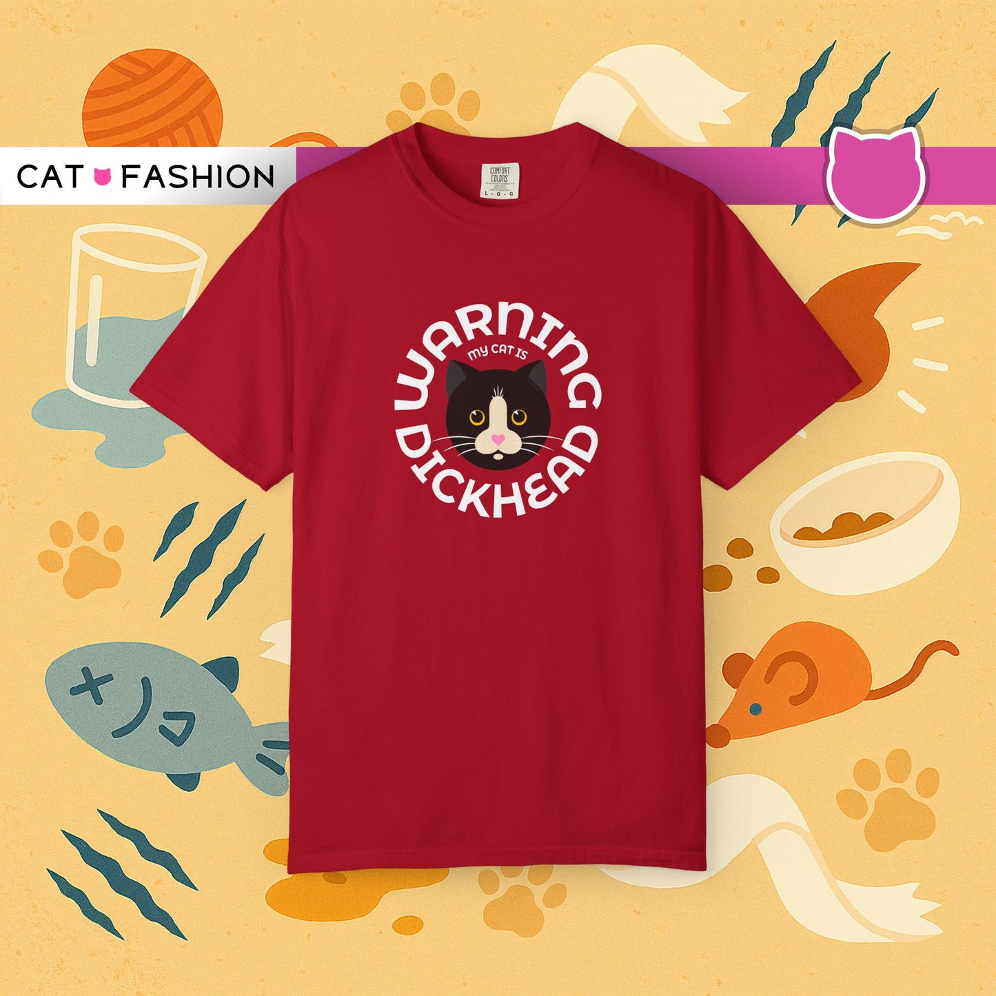 T-Shirt: My Cat Is a Dickhead – Add a Photo of Your Cat to Have it Printed on a Shirt.