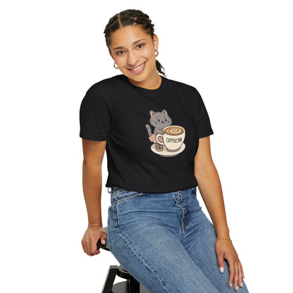T-Shirt: Ballerina Meow Cappuccino – Cute Cat Ballet Coffee Lover Graphic Tee – Whimsical Unisex Shirt for Cozy Vibes & Caffeine Fans