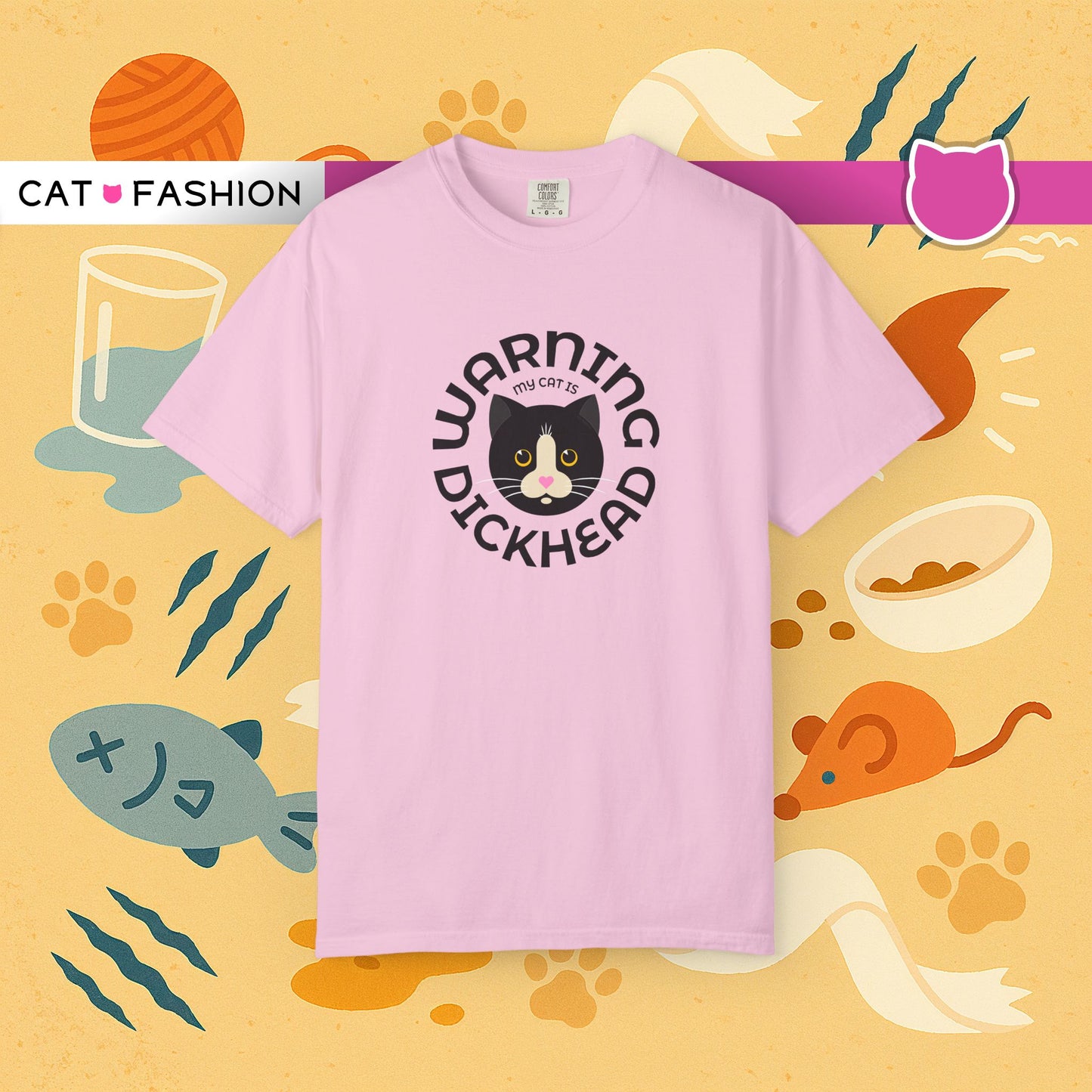 T-Shirt: My Cat Is a Dickhead – Add a Photo of Your Cat to Have it Printed on a Shirt.