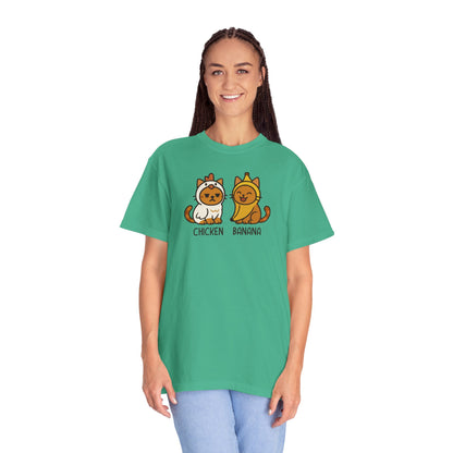 T-Shirt: Chicken Banana - Funny Viral Meme Cat Costume Tee - Cute Unisex Shirt for Cat Lovers, Trend Fans and Kawaii Humor