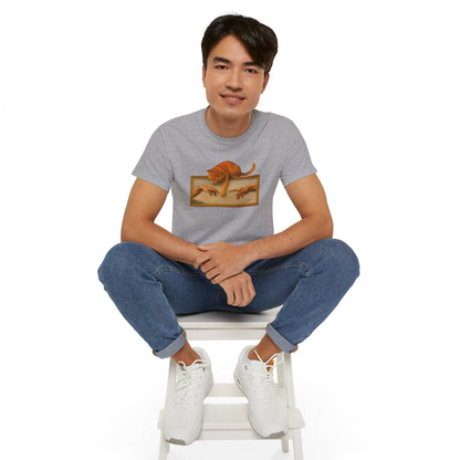 T-Shirt: Creation Interrupted – Funny Cat Parody of Michelangelo’s Art – Playful Graphic Tee for Cat Lovers & Humor Fans