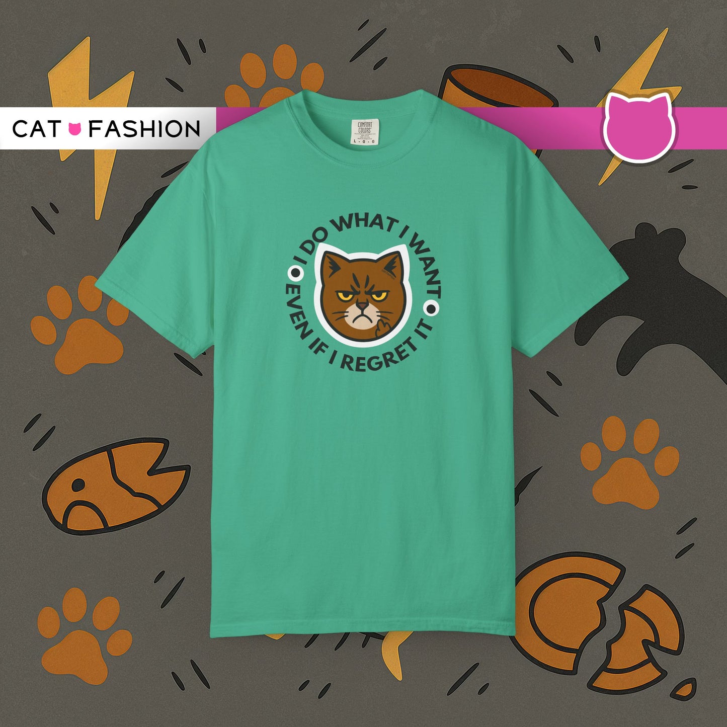T-Shirt: I Do What I Want – Add a Photo of Your Cat to Have it Printed on a Shirt