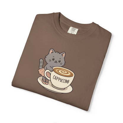 T-Shirt: Ballerina Meow Cappuccino – Cute Cat Ballet Coffee Lover Graphic Tee – Whimsical Unisex Shirt for Cozy Vibes & Caffeine Fans
