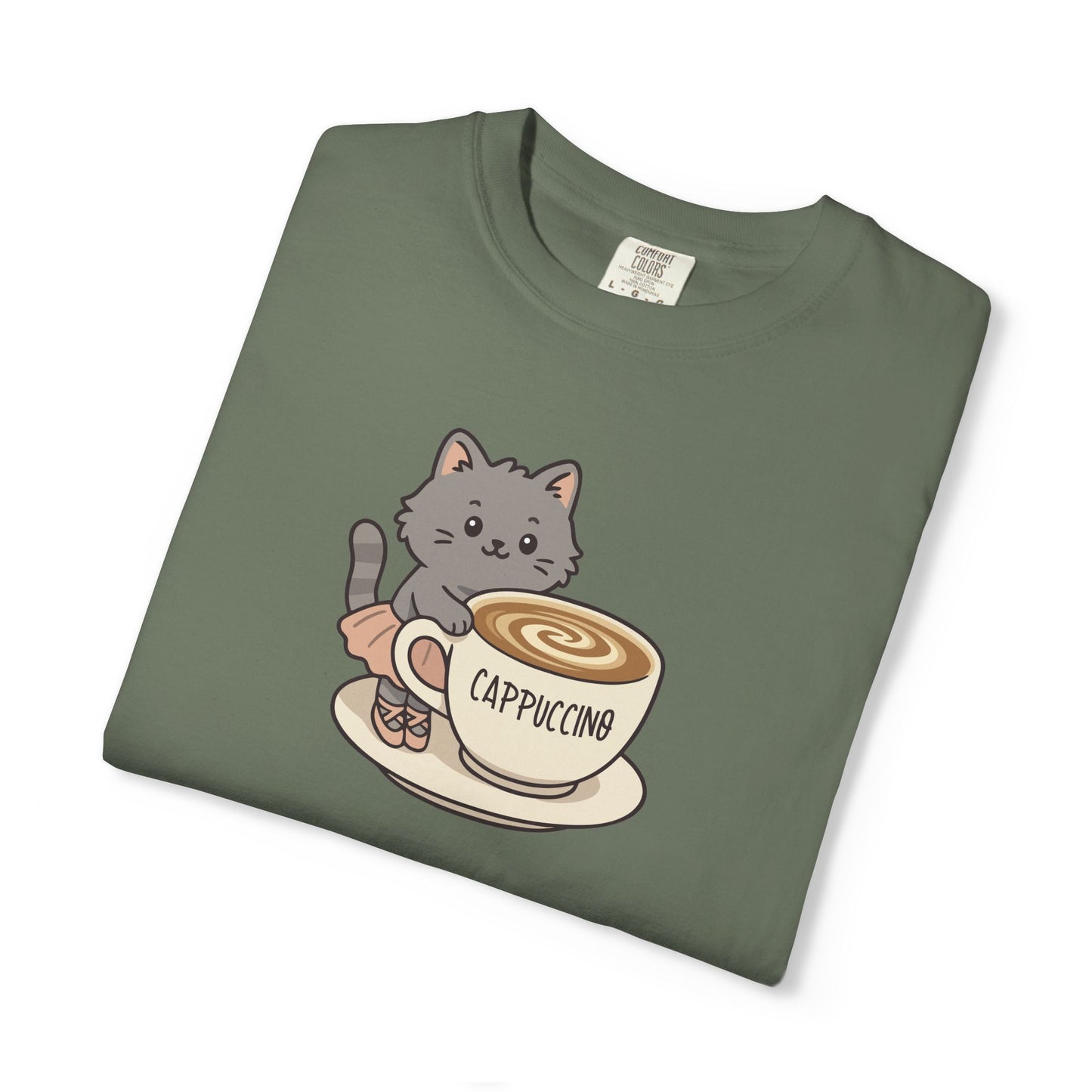 T-Shirt: Ballerina Meow Cappuccino – Cute Cat Ballet Coffee Lover Graphic Tee – Whimsical Unisex Shirt for Cozy Vibes & Caffeine Fans
