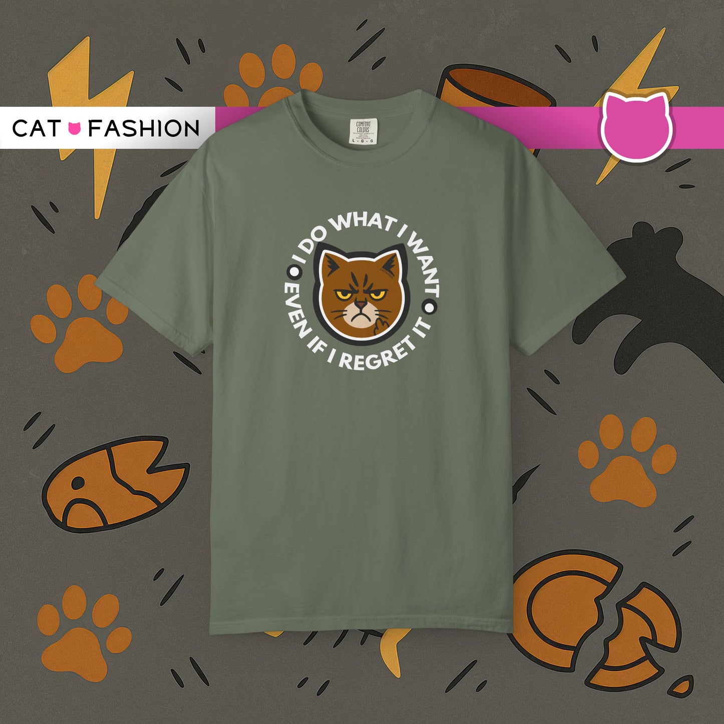 T-Shirt: I Do What I Want – Add a Photo of Your Cat to Have it Printed on a Shirt