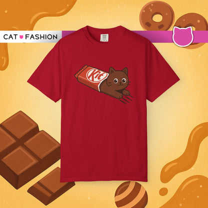 T-Shirt: KitCat Chocolate – Funny Kitten & Candy Bar Graphic Tee – Cute Cat Meme Shirt