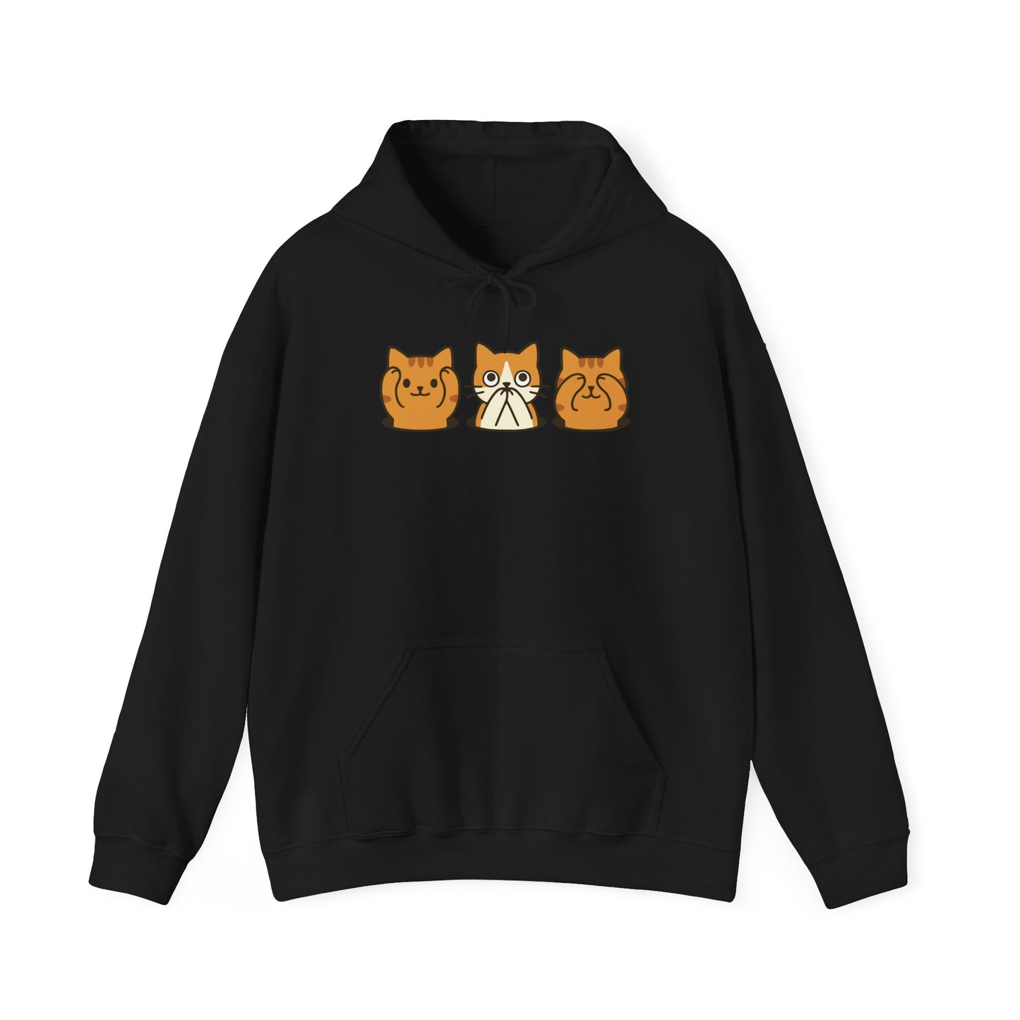 Hoodie: Three Wise Cats (Unisex Heavy Blend™)
